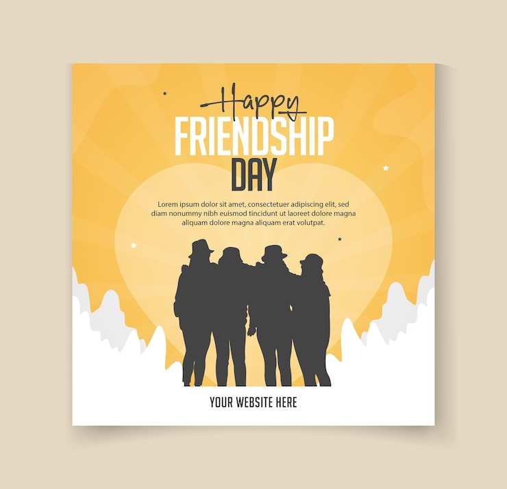 Vettore happy friendship day post design per il post sui social media