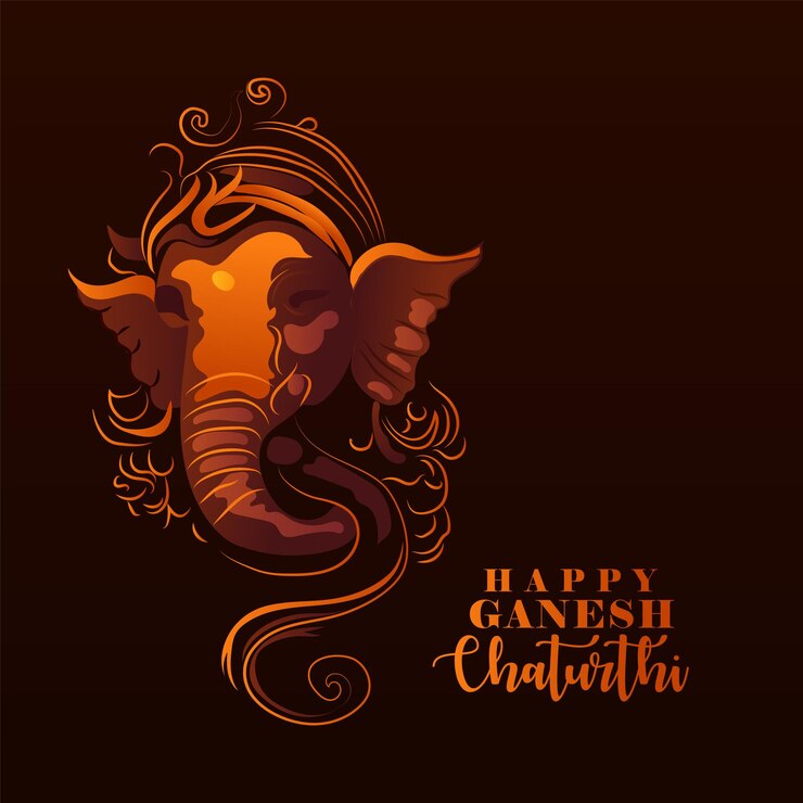 Vettore happy ganesh chaturthi disegno di personaggi e striscione di cartoni animati