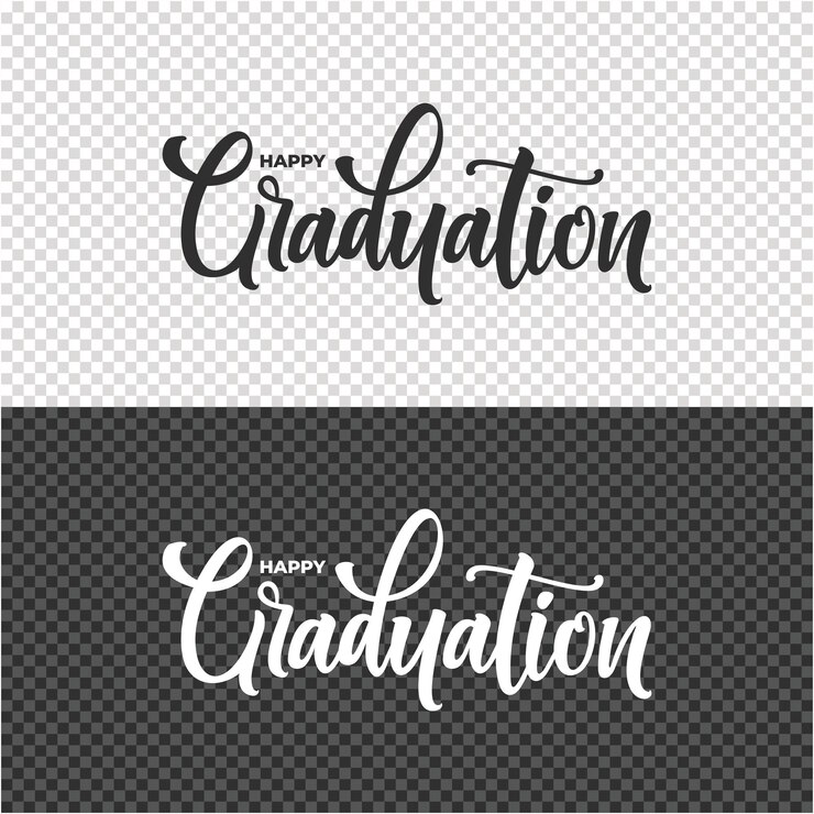 Vettore happy graduation lettering clipart elemento di progettazione