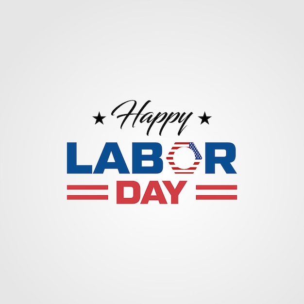 Happy Labor Day Celebration USA logo Elemento di progettazione del logo americano vettore