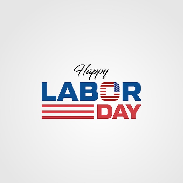 Happy Labor Day Celebration USA logo Elemento di progettazione del logo americano vettore