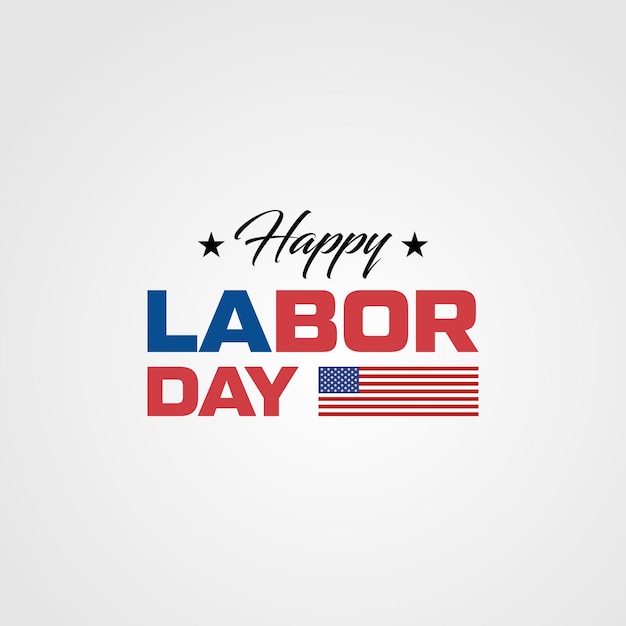 Happy Labor Day Celebration USA logo Elemento di progettazione del logo americano vettore