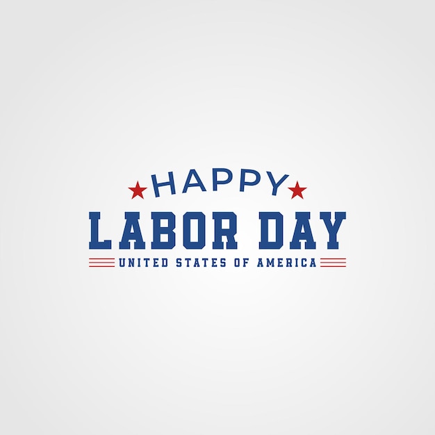 Happy Labor Day Celebration USA logo Elemento di progettazione del logo americano vettore