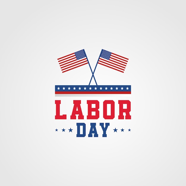 Happy Labor Day Celebration USA logo Elemento di progettazione del logo americano vettore
