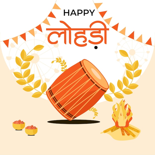 Happy Lohri Social Media Post Design