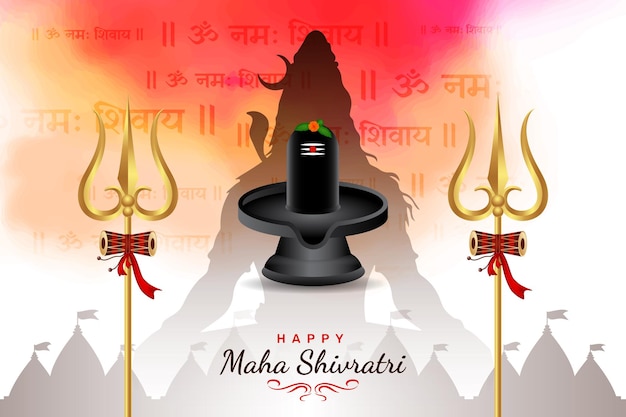 Happy maha shivratri festa religiosa indù background design