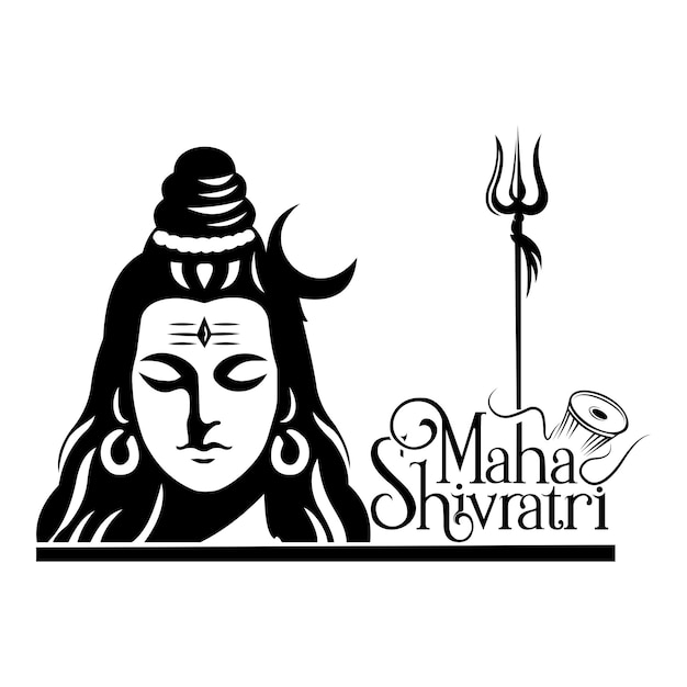 Happy maha shivratri festival progettazione vettoriale