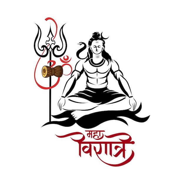 Happy maha shivratri festival progettazione vettoriale