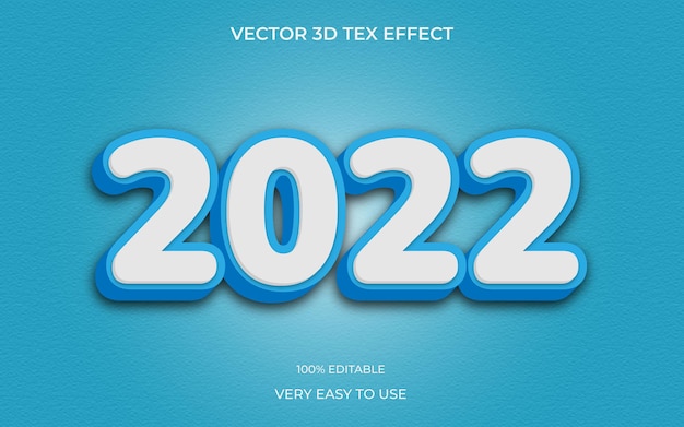 Happy New Year 2022 modificabile 3d premium text effect design