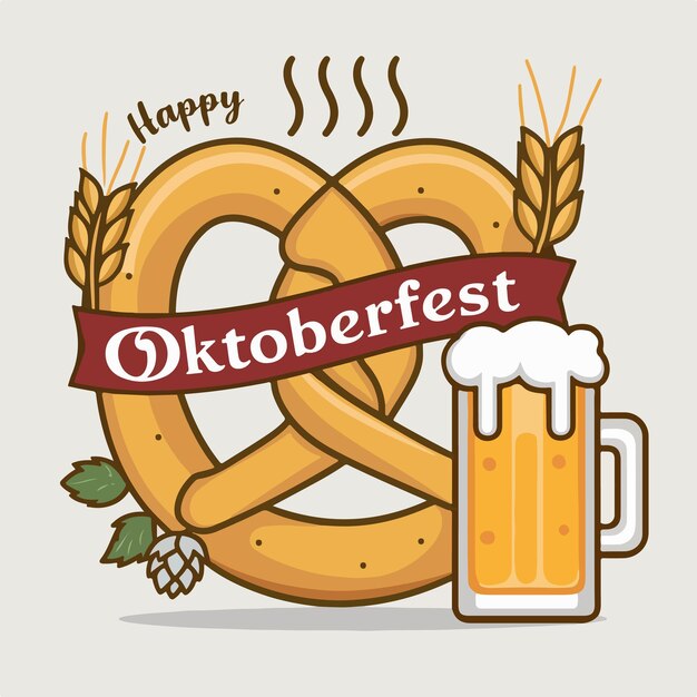 Happy Oktoberfest è un progetto di illustrazione vettoriale del festival