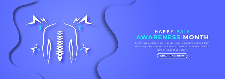 Vettore happy pain awareness month stile di taglio su carta disegno illustrazione per annunci banner poster di sfondo