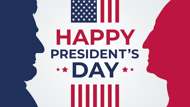 Happy Presidents Day celebra i saluti delle vacanze banner.