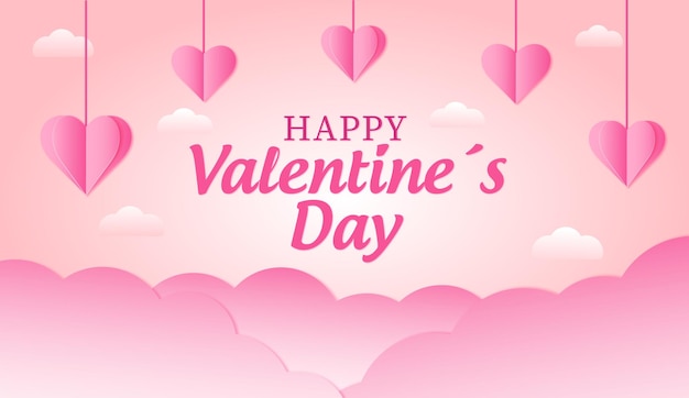 Happy valentines banner tende di cuori