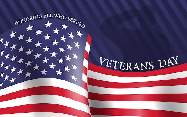 Happy veterans day Veterans day background Memorial American veteran day illustrazione di design vettoriale