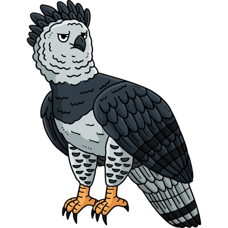 Vettore harpy eagle bird cartone animato clip colorato