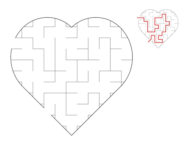 Heart Maze un gioco di puzzle con labirinti Un gioco di labirinto Un labirinto con risposte