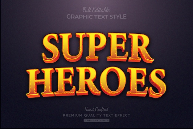 Heroes titolo del gioco modificabile effetto testo premium