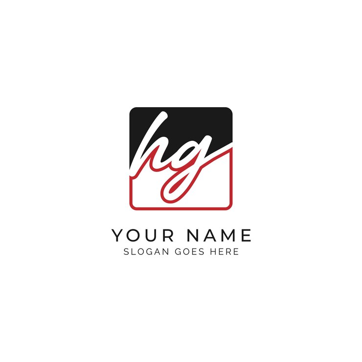 Vettore hg logo di firma scritta a mano modello di logo vettoriale per le iniziali h e g