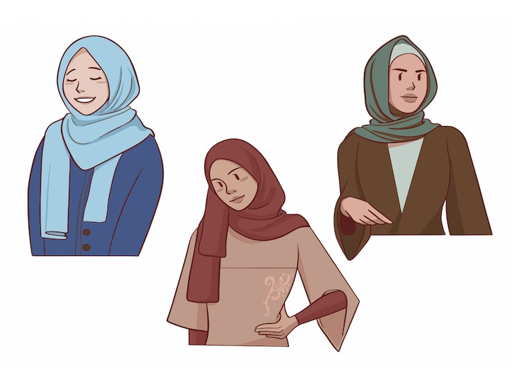 Vettore hijab - ragazza musulmana