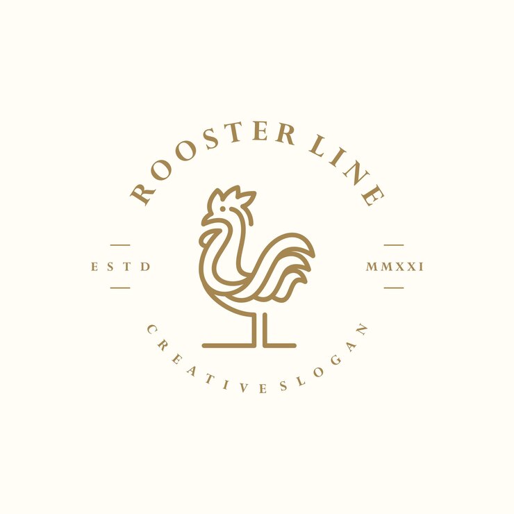 Hipster Gallo Vintage Retro Logo Minimalista