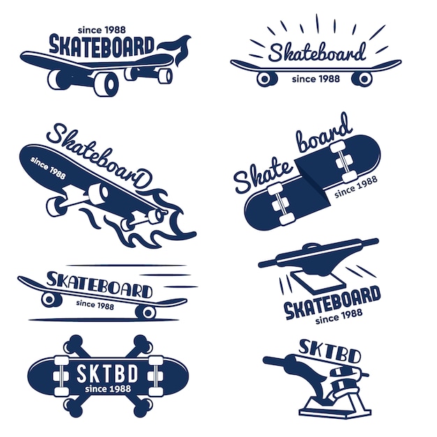 Hipster Skateboard Logo e Badges Collection