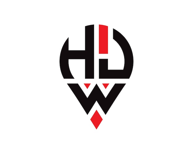 HJW letter location shape logo design HJW letter location logo design semplice