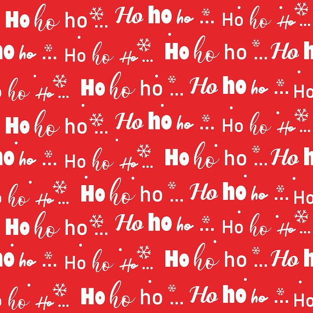 Ho ho ho tipografico senza soluzione di continuità su sfondo rosso