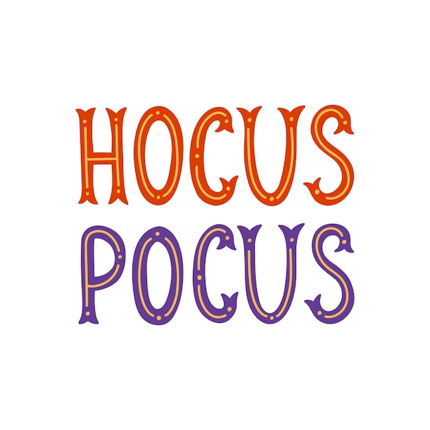 Hocus Pocus illustrazione vettoriale tipografica Concetto grafico di Halloween