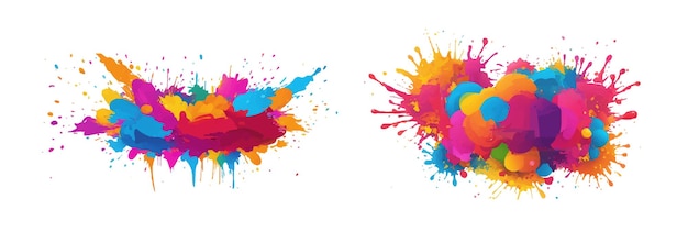 Holi Festival Esplosioni di polvere colorata isolate su sfondo nero