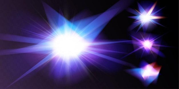 Hologramma bokeh lucido a cristallo chiaro Set di effetti di colore trasparenti