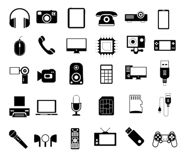 home electronics icon sheet illustrazione vettoriale
