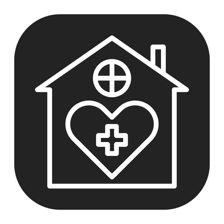 Vettore home visita l'immagine vettoriale dell'icona può essere utilizzata per gli ospedali psichiatrici