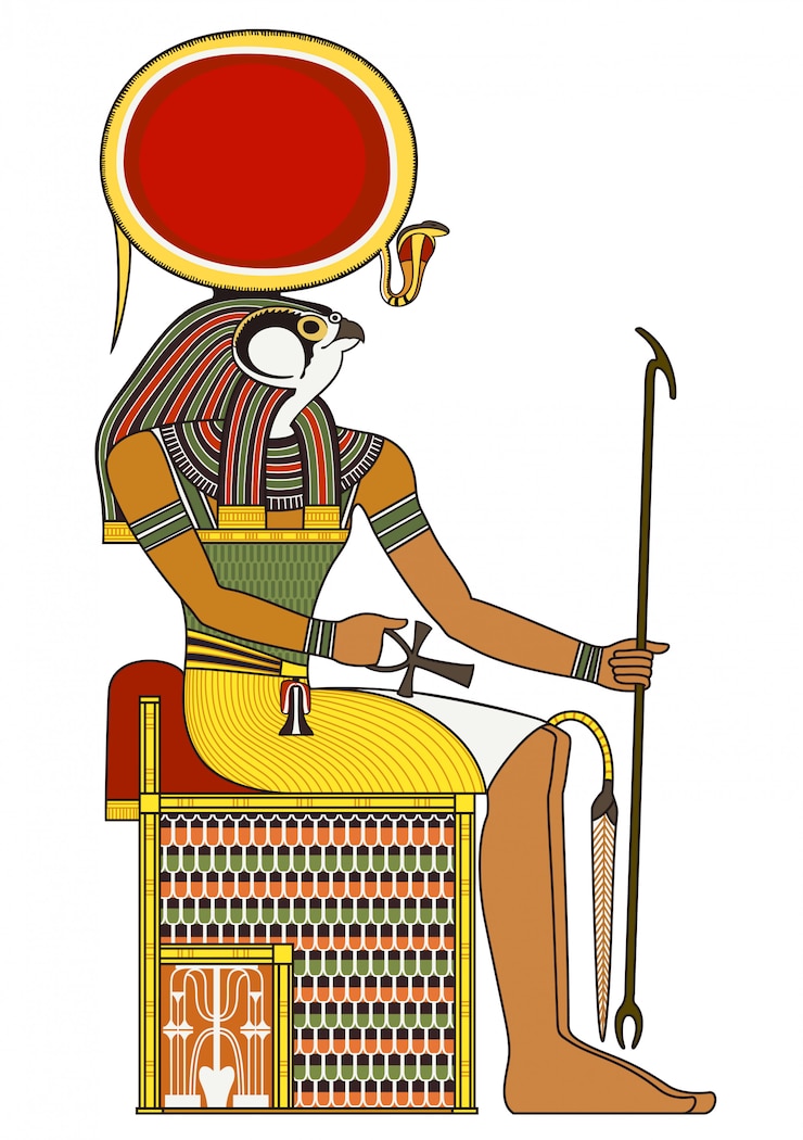 Vettore horus, figura isolata del dio antico egitto