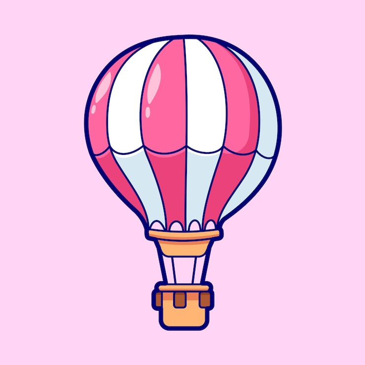 Vettore hot air balloon cartoon vector icon illustrazione vacanze trasporto icon vettore piatto isolato