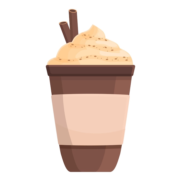 Vettore hot zucca spezia latte icona vettore cartoon bere una tazza dessert alimentare