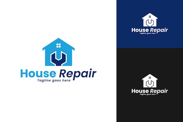 house repair logo design template vector illustration