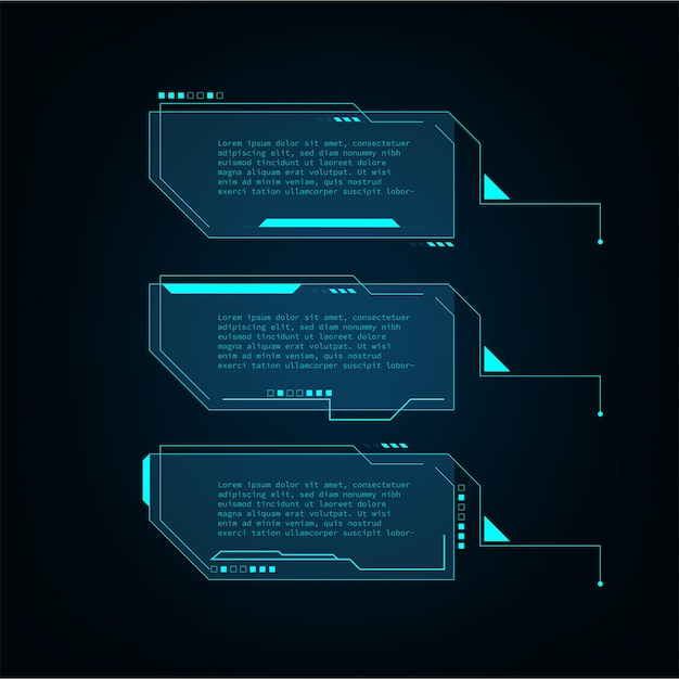 Hud elaments, elementi futuristici User Screen Monitor Interface Illustrazione vettoriale