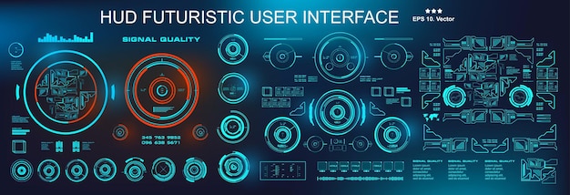 HUD futuristica interfaccia utente blu target Dashboard display schermo tecnologia di realtà virtuale