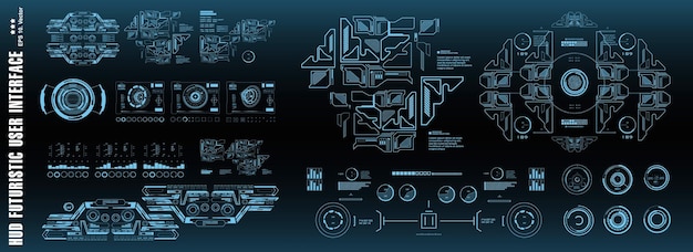 HUD futuristica interfaccia utente touch grafico virtuale target Dashboard display schermo della tecnologia di realtà virtuale