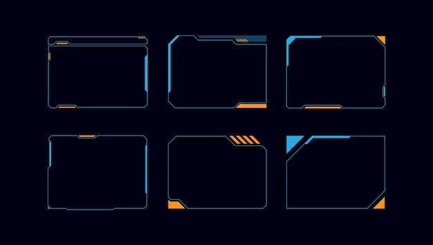 Hud incornicia lo schermo digitale fantascientifico della cornice del bordo della casella di testo futuristica
