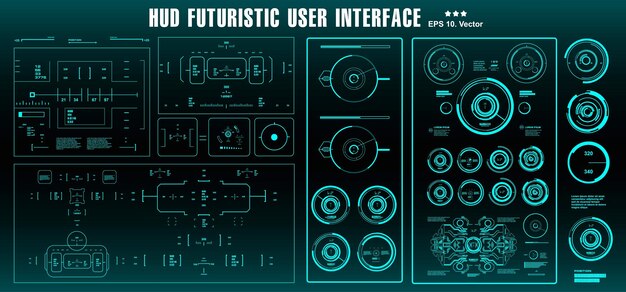 HUD target set interfaccia utente futuristica verde Dashboard display schermo della tecnologia di realtà virtuale