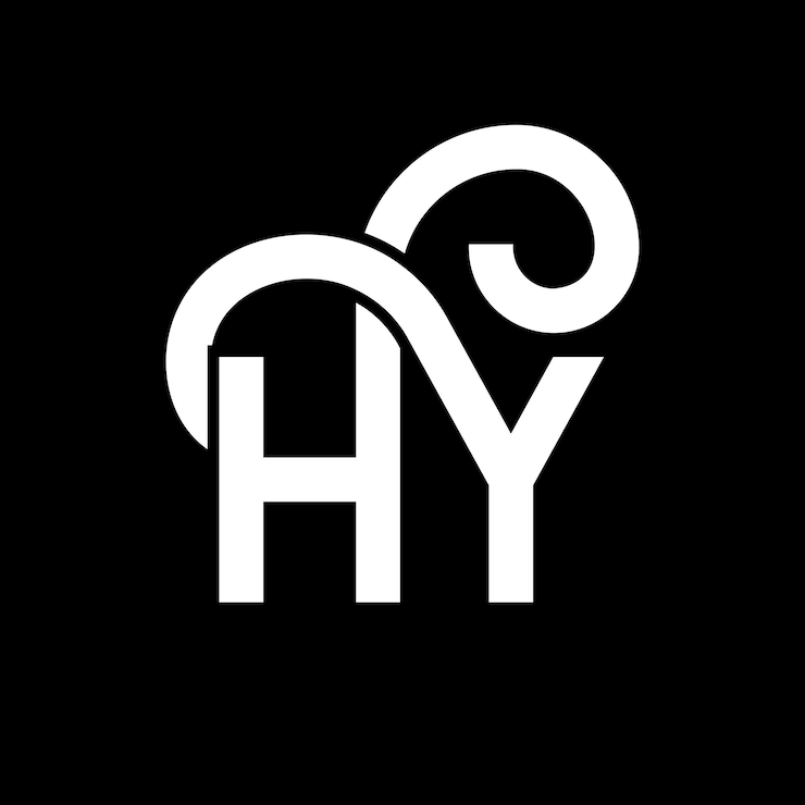 Vettore hy letter logo design on black background hy creative initials letter logo concept hy letter design hy white letter design on black backdrop h y h y logo