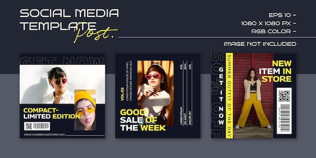 Hype moderno design di moda streetwear urbano futuristico per modello di post sui social media