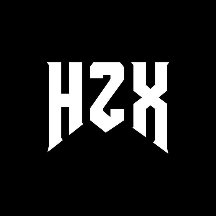 Vettore hzx letter logo design per l'azienda tecnologica hzx logo design combinazione di colori bianco e nero hzx logo hzx vettore hzx design hzx icona hzx alfabeto hzx tipografia logo design