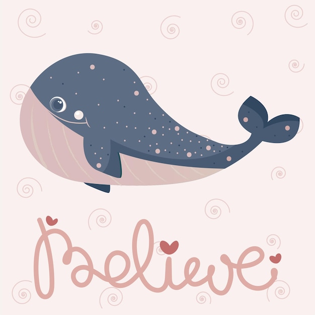 I bambini dipingono sulla parete una balena e credono alla parola.