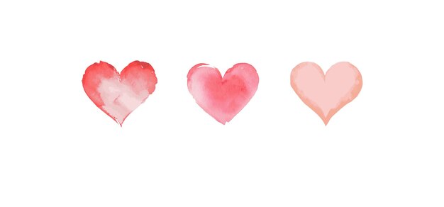 I cuori d'acquerello amano l'icona romantica