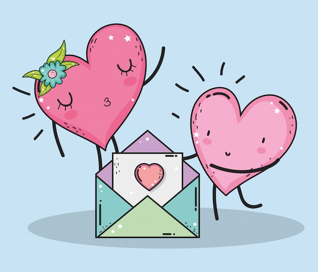 I cuori si accoppiano con la carta di amore al giorno di San Valentino