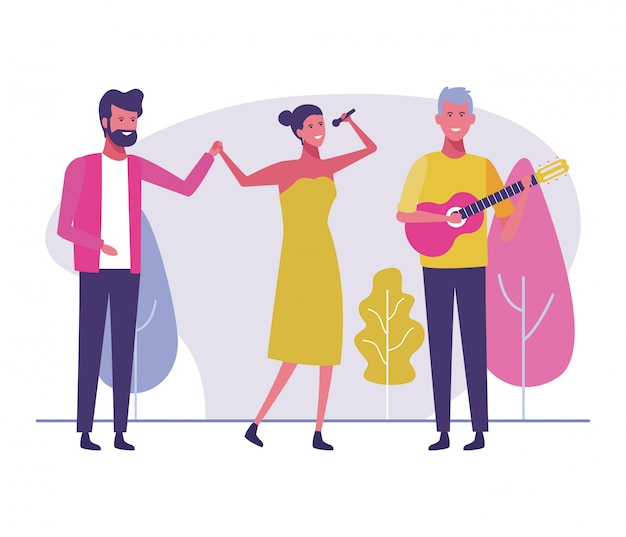 I giovani cantano alla musica di boombox
