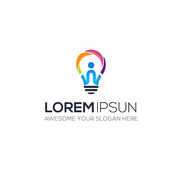 I lettera logo design della lampadina con immagine vettoriale gradiente