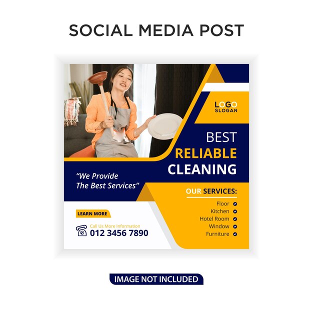 I migliori banner di social media per servizi di pulizia affidabili